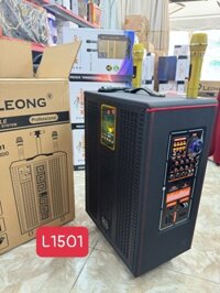Loa Kéo LEONG L-1501 Bass 40 3 Đường Tiếng Kèm 2 Micro UHF