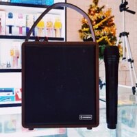 Loa kéo mini Bluetooth công suất lớn A061 nhạc cực ấm không rè , pin trâu+ kèm Micro không dây.