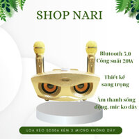 Loa Kéo SD306 kèm 2 micro không dây pin sạc âm thanh to hát hay có echo bass hay