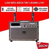 Loa Kéo Xách Tay LEONG L101 Tặng Kèm 2 Mic Hát Karaoke - Loa Kéo Karaoke Di Động Bass Cực Mạnh Công Suất 100W Bluetooth