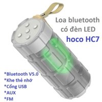 Loa không dây Bluetooth V5.0 hiệu ứng LED đổi màu cho điện thoại laptop hoco HC7 - Hàng chính hãng - Màu Xám