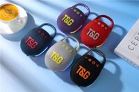 Loa không dây TWS LED RGB chống nước IPX4 T&G TG-447 ngoài trời HIFI Stereo Audio Mini BT 5.3 di động kèm móc khóa