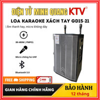 Loa KTV GD15-21 tặng kèm 2 mic không dây . Âm thanh sống động . Bảo hành 12 tháng