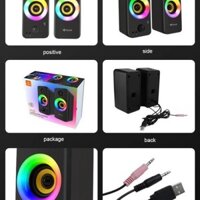 Loa Máy Tính Để Bàn Kisonli X8 Mini Led Rgb 2.0 Loa, Gaming Âm Thanh Cực Hay Bass Lớn Có Dây.