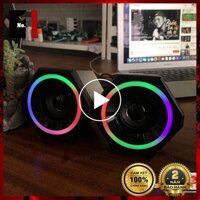 Loa Máy Tính Để Bàn Mini Led Rgb 2.0 Kisonli L-6060 Loa Vi Tính Laptop Gaming Nghe Nhạc Bass Lớn Có Dây