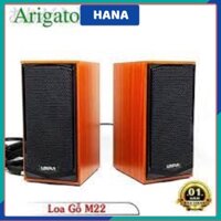 Loa máy tính vi tính laptop mini để bàn vỏ vân gỗ GOLDTECH M22 bass giá rẻ( giao màu ngẫu nhiên)