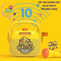 Loa Micro Karaoke Bluetooth Đồ Chơi Cho Bé-Hát Kèm Dây USB Hình Chú Vịt Vàng Cao Cấp