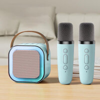 Loa mini kết nối Bluetooth k12 kèm 2 mic hát