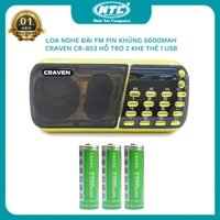 Loa nghe đài FM Craven CR-853 hỗ trợ 2 khe thẻ nhớ và 1 cổng USB - dung lượng pin khủng 6600mah (nhiều màu)