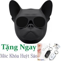 Loa Nghe Nhạc bluetooth Hình Đầu Chó Thông Minh - Màu Đen - Tặng Kèm Móc Khóa Huýt Sáo Thông Minh