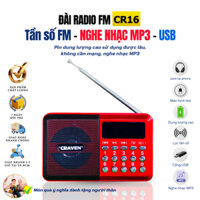 Loa Nghe Nhạc Craven CR-16 Hỗ Trợ USB / Thẻ Nhớ/ Tai Nghe (Đỏ) Hàng Chính Hãng