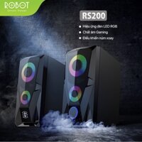 Loa nghe nhạc máy tính dể bàn mini ROBOT RS200 LED loa vi tính  Gaming có dây