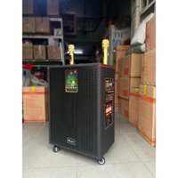 Loa Ốp da Bass 40 L1501 2024 Kèm 2 mic không dây, hiển thị pin trên nút Vặn độc đáo