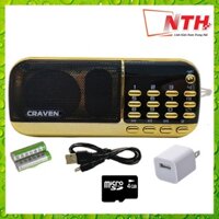 Loa Pháp, Loa Nghe Đài FM, Loa Nghe Nhạc USB, Thẻ Nhớ Craven CR-836S Có Đèn Pin - Hàng Nhập Khẩu - Loa  Cốc  Thẻ 4GB