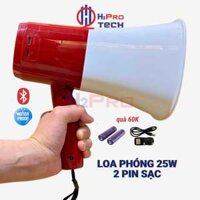 Loa Phóng Thanh Cầm Tay 25W Ghi Âm - Phát Lại Có Lặp Bài, Loa Bán Hàng Rong Usb, Thẻ Nhớ, 2 Pin Sạc