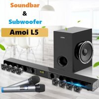 Loa Soundbar Trầm 5.1 Bluetooth Hát Karaoke AMOI L5 Tặng 02 Micro Không Dây cao cấp