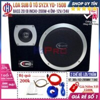 Loa Sub Ô Tô Syzx 1508 Bass 20 200W, 2 Chế Độ Lời-Trầm, Sub Oto Siêu Trầm 12V Hoặc 24V, Bộ Quà 200K
