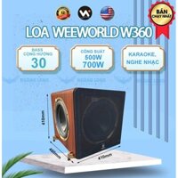 Loa sub W360 Bass cộng hưởng 30x3 Công Suất 500W - Hàng chính hãng Weeworld