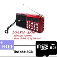 Loa Thẻ Nhớ Kèm Radio SN36 + Tặng Thẻ Nhớ 8GB