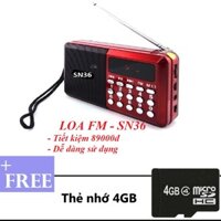 Loa Thẻ Nhớ Kèm Radio SN36 + Tặng Thẻ Nhớ 4GB