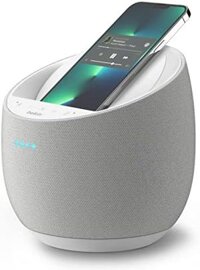 Loa thông minh Belkin SOUNDFORM Hi-Fi Elite + Sạc không dây (Bluetooth, Alexa) - Công nghệ âm thanh Devialet, Sạc nhanh không dây cho iPhone, Samsung Galaxy và nhiều thiết bị khác - Màu trắng