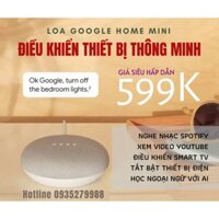 Loa thông minh Google Home Mini - điều khiển Smart TV, nghe nhạc Spotify, học ngoại ngữ giao tiếp. Giá siêu rẻ