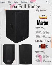 LOA THÙNG 3T MARTIN F12+ - Phân Phối Thiết Bị Âm Thanh Ánh Sáng