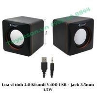 Loa vi tính 2.0 Kisonli V400 USB + jack 3.5mm 1.5W