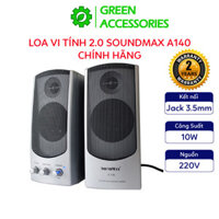 Loa vi tính 2.0 SoundMax A140 Tổng Công Suất 10W - BH 12 Tháng - Hàng Nhập Khẩu