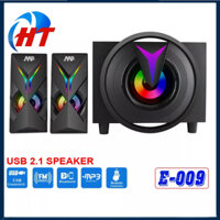 Loa vi tính 2.1 AAP E009 LED Chính hãng (AUX, Bluetooth, USB, Thẻ nhớ, FM, Remote) - HT