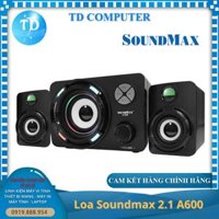 Loa vi tính 2.1 Soundmax A600 16W LED hỗ trợ Bluetooth, Thẻ nhớ, USB - Hàng chính hãng Triệu Gia phân phối