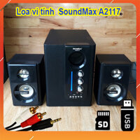 Loa Vi Tính 2.1- SoundMAX A2117 (Đen) đọc USB, thẻ nhớ SD)