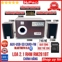 Loa vi tính bluetooth cao cấp RHM RM281BT H2PRO 60W, Loa vi tính 2.1 có USB-thẻ nhớ-AUX ( tặng đọc thẻ 30K )