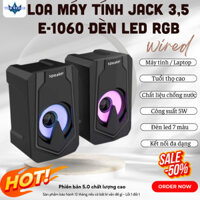 Loa vi tính chơi game học tập làm việc E-1060 nguồn USB đầu cắm 3.5mm dành cho PC laptop đèn led RGB