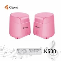 Loa Vi Tính Kisonli K500 (Hồng) Loa Máy Tính Để Bàn Mini Màu Hồng Dễ Thương Chính Hãng 2.0