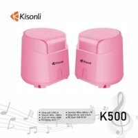 Loa Vi Tính Kisonli K500 (Hồng) Loa Máy Tính Để Bàn Mini Màu Hồng Dễ Thương Chính Hãng 2.0