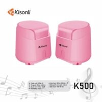 Loa Vi Tính Kisonli K500 (Hồng) Loa Máy Tính Để Bàn Mini Màu Hồng Dễ Thương Chính Hãng 2.0