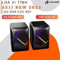Loa Vi Tính Mini Attack Shark Dark Alien S511 Led RGB, Âm Thanh Vòm 360 Độ Supper Bass