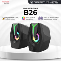 Loa Vi Tính Mini Có Bass MICROLAB B26 2.0, Công Suất 6W, Nghe Nhạc, Chơi Game, Làm Việc - Hàng Chính Hãng