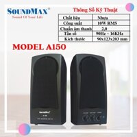 LOA VI TÍNH SOUNDMAX A150 2.0 MÀU ĐEN - HÀNG CHÍNH HÃNG