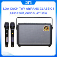 Loa xách tay Arirang Classic I, bass 30cm, công suất 150w kèm 2 micro không dây, pin sử dụng 5-7h