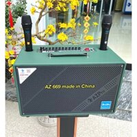 Loa xách tay bass 20 đôi hàng chính hãng AZ 669 - Loa kéo chống hú hát karaoke cực hay AZ pro 669