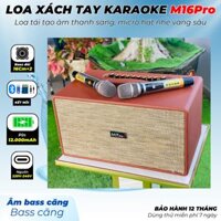 Loa Xách Tay Karaoke MTMAX M16Pro Bass Đôi 16.5CM, trung 7.6cm, treble 5cm Pin 12.000mAh, Bo Mạch Cao Cấp K10Plus, Micro nhôm Công Suất 480W