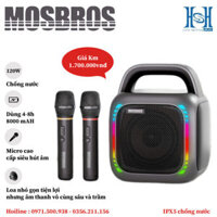 Loa Xách Tay MOSBROS Karabox, Kèm 2 micro pin sạc, Mẫu loa sinh ra để hát Karaoke ( New 2025 )