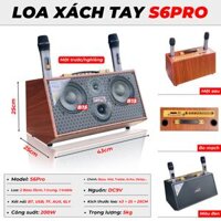 Loa Xách Tay MTMAX S6Pro 4 Đường Tiếng Đủ Bass Trung Treble, Bass đôi 15cm, Công Suất 200W, 10 Nút chỉnh Cao Cấp Kèm 2 Micro VHF Hát Nhẹ Vang Sâu