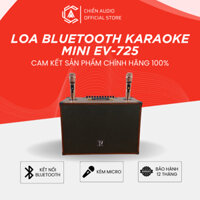 Loa xách tay vali kết nối bluetooth EV-725, loa hát karaoke di động kèm 2 micro không dây và dây sạc nghe nhạc cực đỉnh