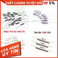 (loại 1) [1K - 10K] Điện Trở năng suất 1W 2W sai số 5%, 1K, 2K2, 3K3, 4K7, 10K. Điện trở Sứ Chân Cắm - tốt và chất lượng