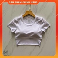 Loại 1 Áo croptop tập gym yoga đai bo xiết eo có mút đi kèm Minatex