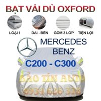 [LOẠI 1] Bạt che kín bảo vệ xe ô tô MERCEDES BENZ C200-C300 tráng bạc 3 lớp vải dù Oxford , bạt phủ trùm bảo vệ xe oto