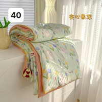 (loại 1) Chăn hè cotton đũi chần bông khổ rộng 1m2x1m7, Chăn đũi hè cotton chần bông korea nhập vào loại 1